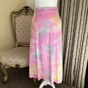 Nation NWT Juliana Hand Dyed Flirty Pull On Midi Skirt, Size Small.